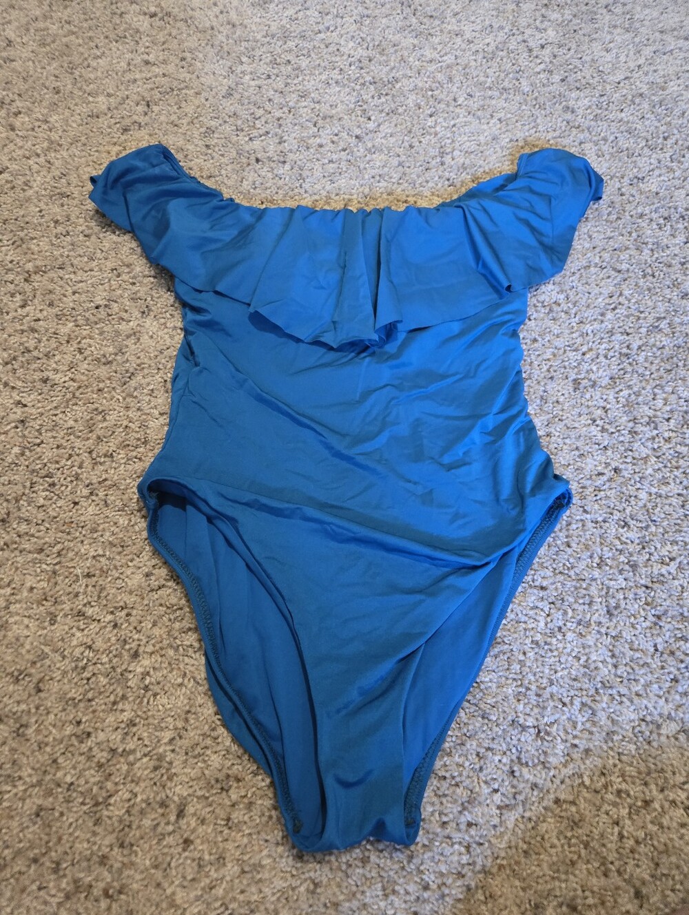 Trina Turk Blue Ruffle One-Piece Swimsuit
